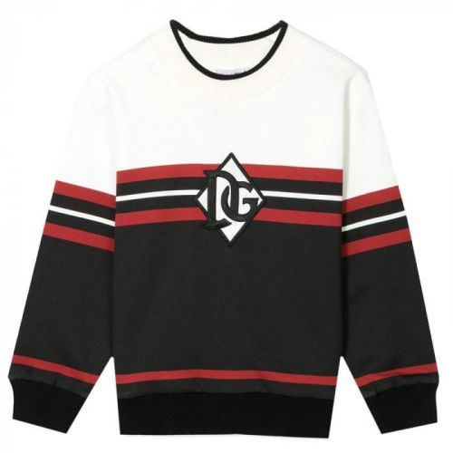Dolce & Gabbana Striped Print Sweatshirt Colour: MULTI COLOURED, Size: 6 YEARS