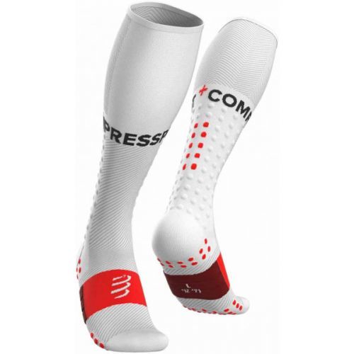 Compressport FULL SOCKS RUN white T2 - Compression running knee high socks