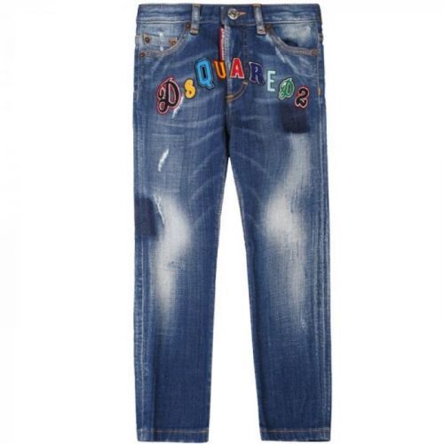 Dsquared2 Kids Patch Logo Skater Jeans Blue Colour: BLUE, Size: 12 YEARS