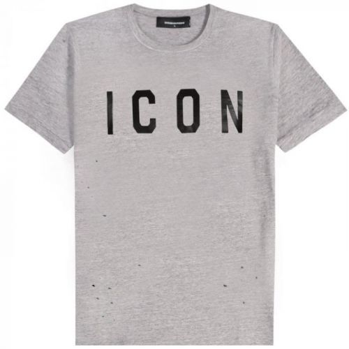 DSquared2 ICON Logo T-Shirt Colour: GREY, Size: EXTRA LARGE