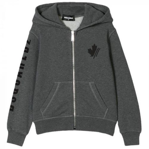 Dsquared2 Kids Maple Leaf Hoodie Colour: GREY, Size: 10 YEARS