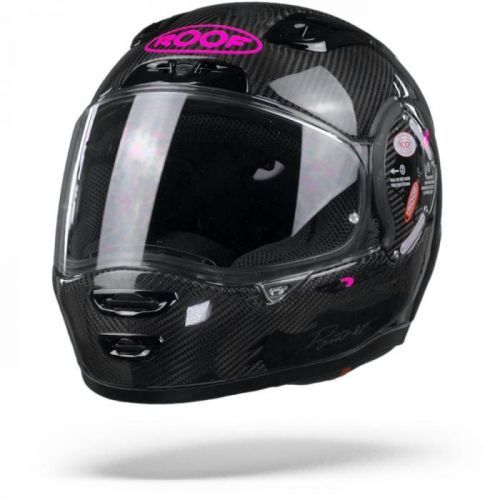ROOF RO200 Carbon Panther Black Pink Fluo Full Face Helmet XS
