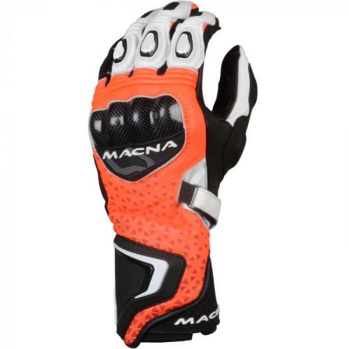 Macna Track R Red Black White Motorcycle Gloves  M
