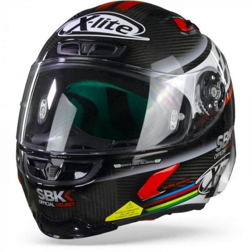 X-Lite X-803 RS Ultra Carbon SBK 12 Carbon Black White Red Full Face Helmet M