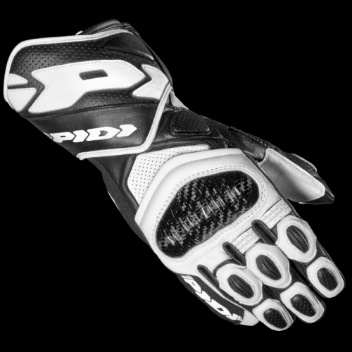 Spidi Carbo 7 Black White Motorcycle Gloves S