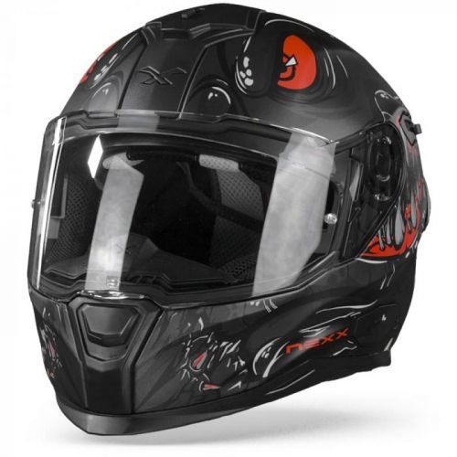 Nexx SX.100R Abisal Black Red Matt Full Face Helmet XS
