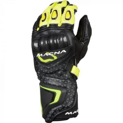 Macna Track R Black Grey Neon Yellow Motorcycle Gloves  S