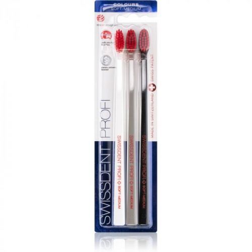 Swissdent Profi Colours Toothbrushes, 3 pcs Soft - Medium 3 pc