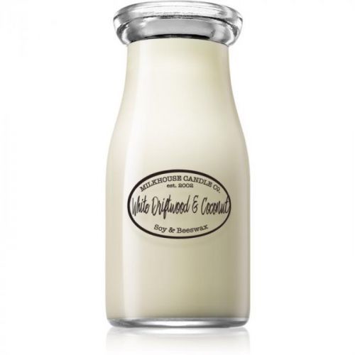 Milkhouse Candle Co. Creamery White Driftwood & Coconut scented candle Milkbottle 227 g