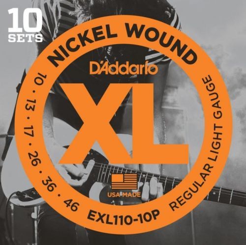 D'Addario EXL110-10P Nickel Wound Regular Light 10 Sets