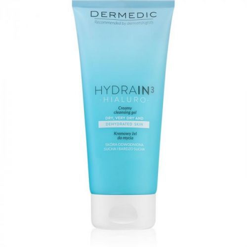 Dermedic Hydrain3 Hialuro Creamy Cleansing Gel for Dehydrated Dry Skin 200 ml