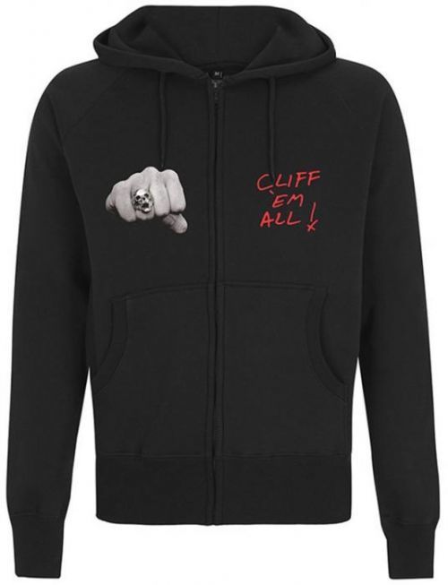 Metallica Cliff Burton Fists Hooded Sweatshirt Zip M