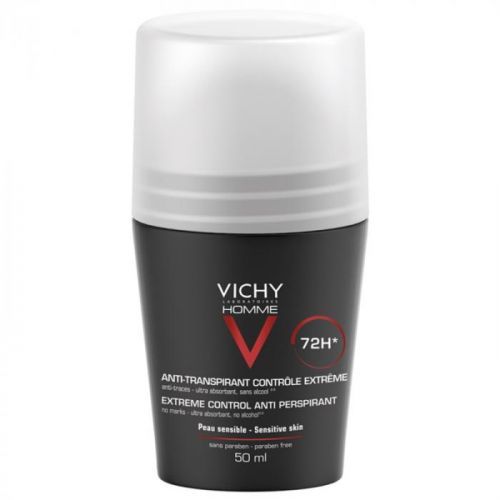 Vichy Homme Deodorant Antiperspirant Roll-On to Treat Excessive Sweating 72h  50 ml