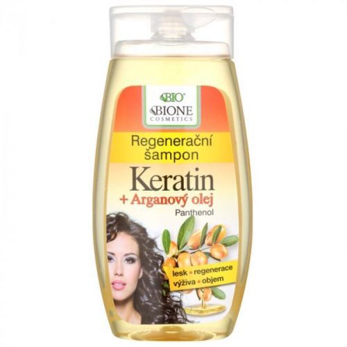 Bione Cosmetics Keratin Argan Regenerating Shampoo for Shiny and Soft Hair 260 ml