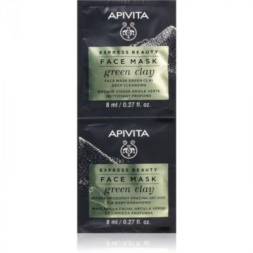 Apivita Express Beauty Green Clay Cleansing and Smoothing Green Clay Face Mask 2 x 8 ml