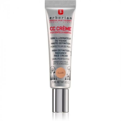 Erborian CC Crème Centella Asiatica Radiance Face Cream Skin Perfector with SPF 25 Small Pack Shade Clair  15 ml