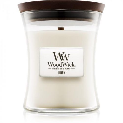 Woodwick Linen scented candle Wooden Wick 275 g