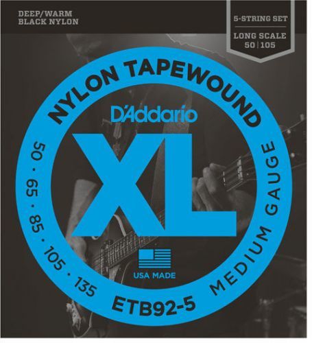 D'Addario ETB92-5 Tapewound 5-String Bass Long Scale 50-135