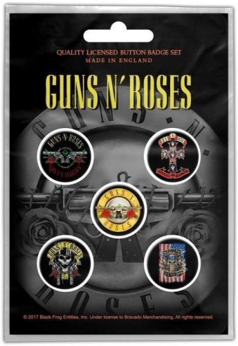 Guns N' Roses Bullet Logo Button Badge Set