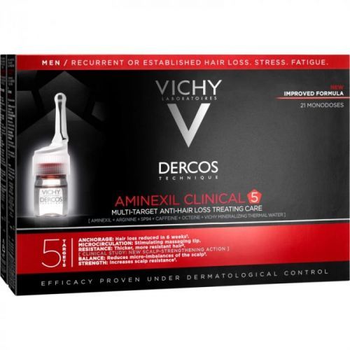 Vichy Dercos Aminexil Clinical 5 Local Anti-Hair Loss Treatment  for Men 21 x 6 ml