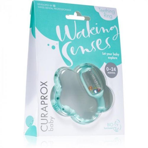 Curaprox Baby Waking Senses Teething ring with a massage brush and rattle