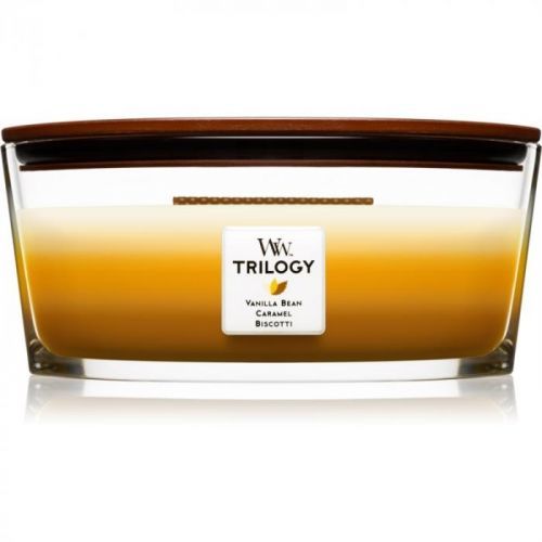 Woodwick Trilogy Café Sweets scented candle wooden wick (hearthwick) 453,6 g