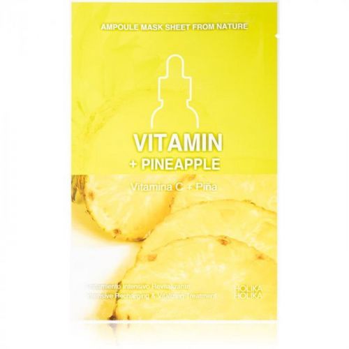 Holika Holika Ampoule Mask Sheet From Nature Vitamin C + Pineapple Energising Sheet Mask