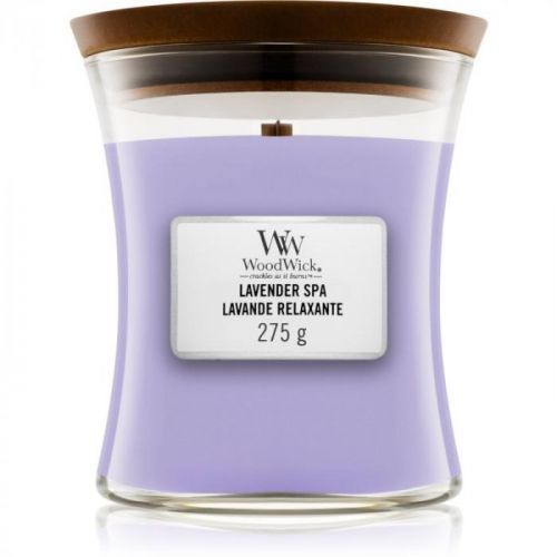 Woodwick Lavender Spa scented candle Wooden Wick 275 g