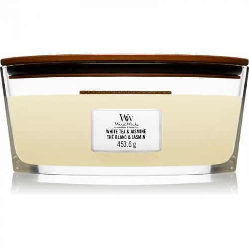 Woodwick White Tea & Jasmine scented candle wooden wick (hearthwick) 453,6 g