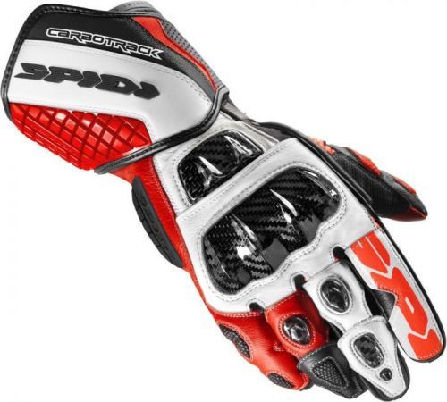 Spidi Carbo Track Evo Black Red White Motorcycle Gloves S