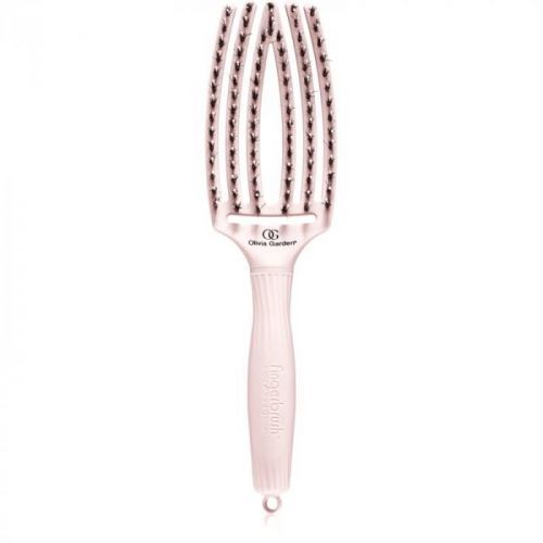 Olivia Garden Fingerbrush Nano Ionic Flat Brush Pastel Pink