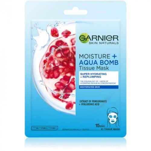 Garnier Skin Naturals Moisture+Aqua Bomb Super Hydrating Plumping Sheet Mask for Face 28 g