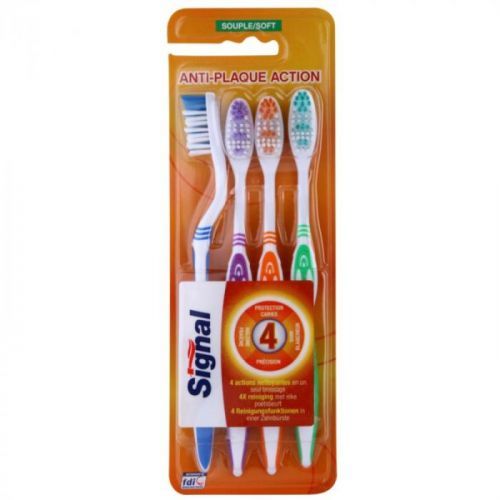 Signal Anti-Plaque Action Soft Toothbrushes, 4 pcs 4 pc