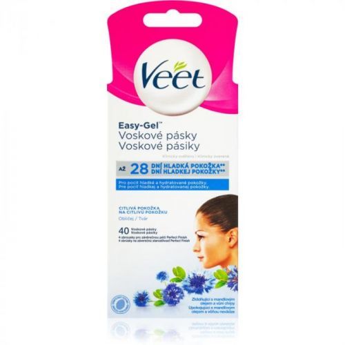 Veet Easy-Gel Depilatory Wax Strips for Face 40 pc