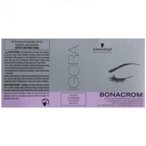 Schwarzkopf Professional Igora Bonacrom Eyebrow Dye with Activator for Professional Use Black 10 ml