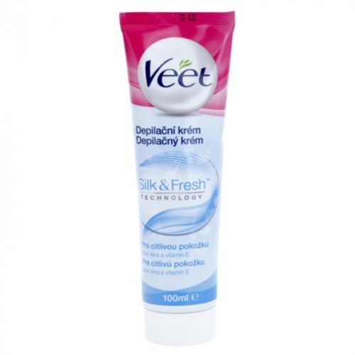 Veet Silk & Fresh Hair Removal Cream for Legs for Sensitive Skin Aloe Vera and Vitamin E 100 ml