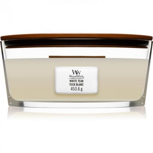 Woodwick White Teak scented candle wooden wick (hearthwick) 453,6 g