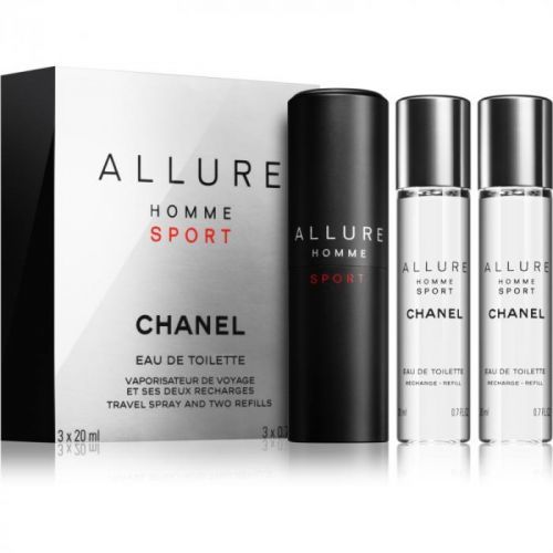 Chanel Allure Homme Sport eau de toilette (1x refillable + 2x refill) for Men 3 x 20 ml