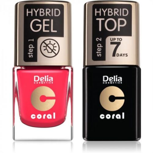 Delia Cosmetics Coral Nail Enamel Hybrid Gel Cosmetic Set for Women odstín 03