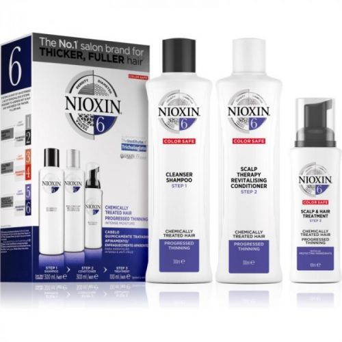 Nioxin System 6 Color Safe Chemically Treated Hair Gift Set For Thinning Hair VI.