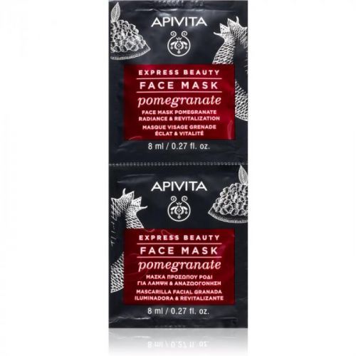 Apivita Express Beauty Pomegranate Revitalising and Brightening Mask 2 x 8 ml