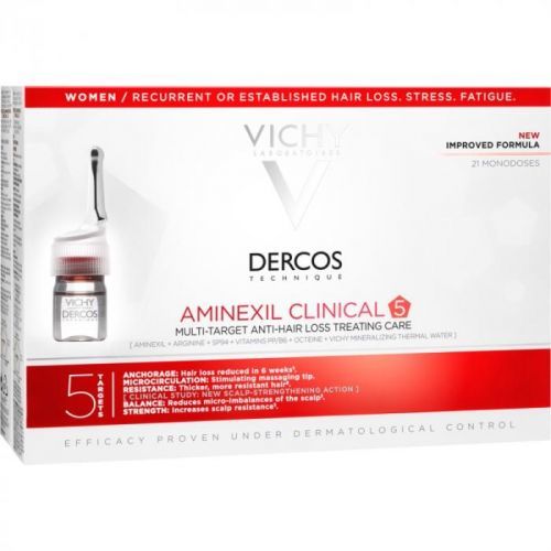 Vichy Dercos Aminexil Clinical 5 Local Anti-Hair Loss Treatment  For Women 21 x 6 ml