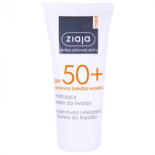 Ziaja Med Protecting UVA + UVB Matte Sunscreen On Your Face SPF 50+ 50 ml