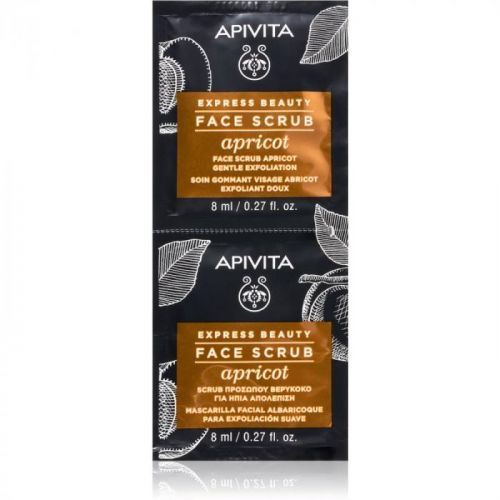 Apivita Express Beauty Apricot Gentle Facial Scrub for Face 2 x 8 ml