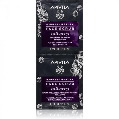 Apivita Express Beauty Bilberry Intensive Cleansing Peeling with Brightening Effect 2 x 8 ml