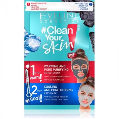 Eveline Cosmetics #Clean Your Skin Deep-Cleansing Face Mask 2 in 1 2 x 5 ml