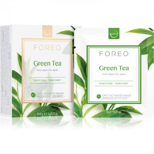 FOREO Farm to Face Green Tea Refreshing and Soothing Face Mask 6 x 6 g