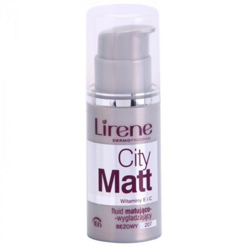 Lirene City Matt Mattifying Liquid Foundation with Smoothing Effect Shade 207 Beige  30 ml