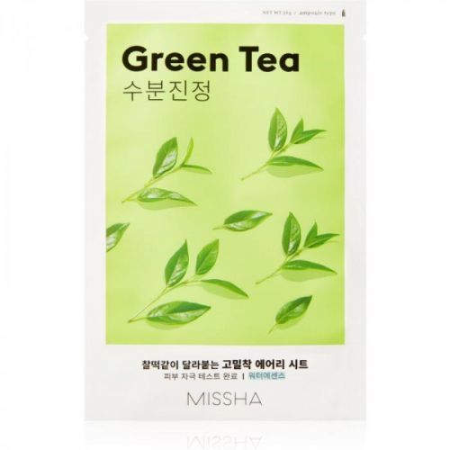 Missha Airy Fit Green Tea Calming Face Sheet Mask with Moisturizing Effect 19 g