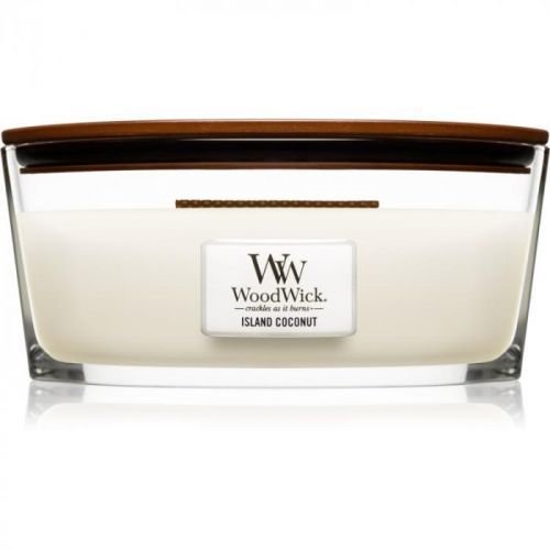 Woodwick Island Coconut scented candle wooden wick (hearthwick) 453,6 g